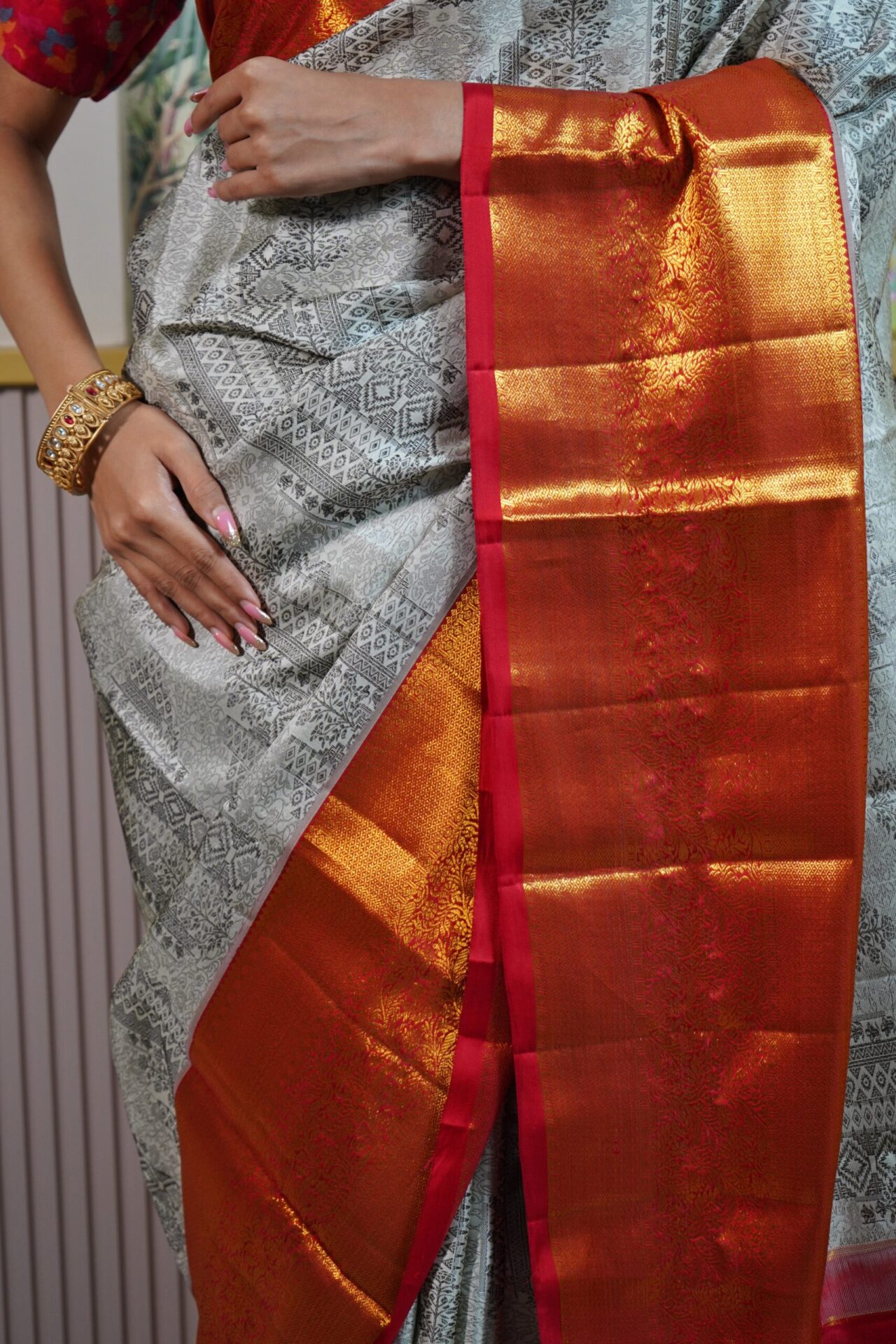 Grey Kanjeevaram Saree