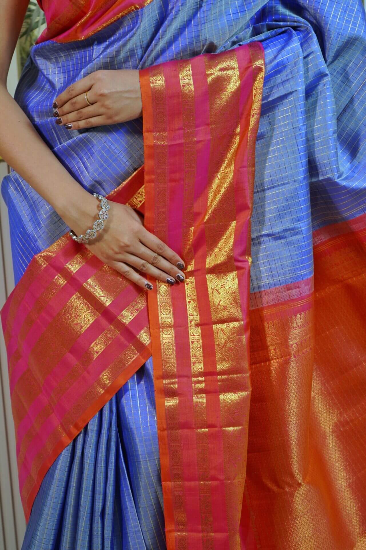 Light Blue Kanjeevaram Saree