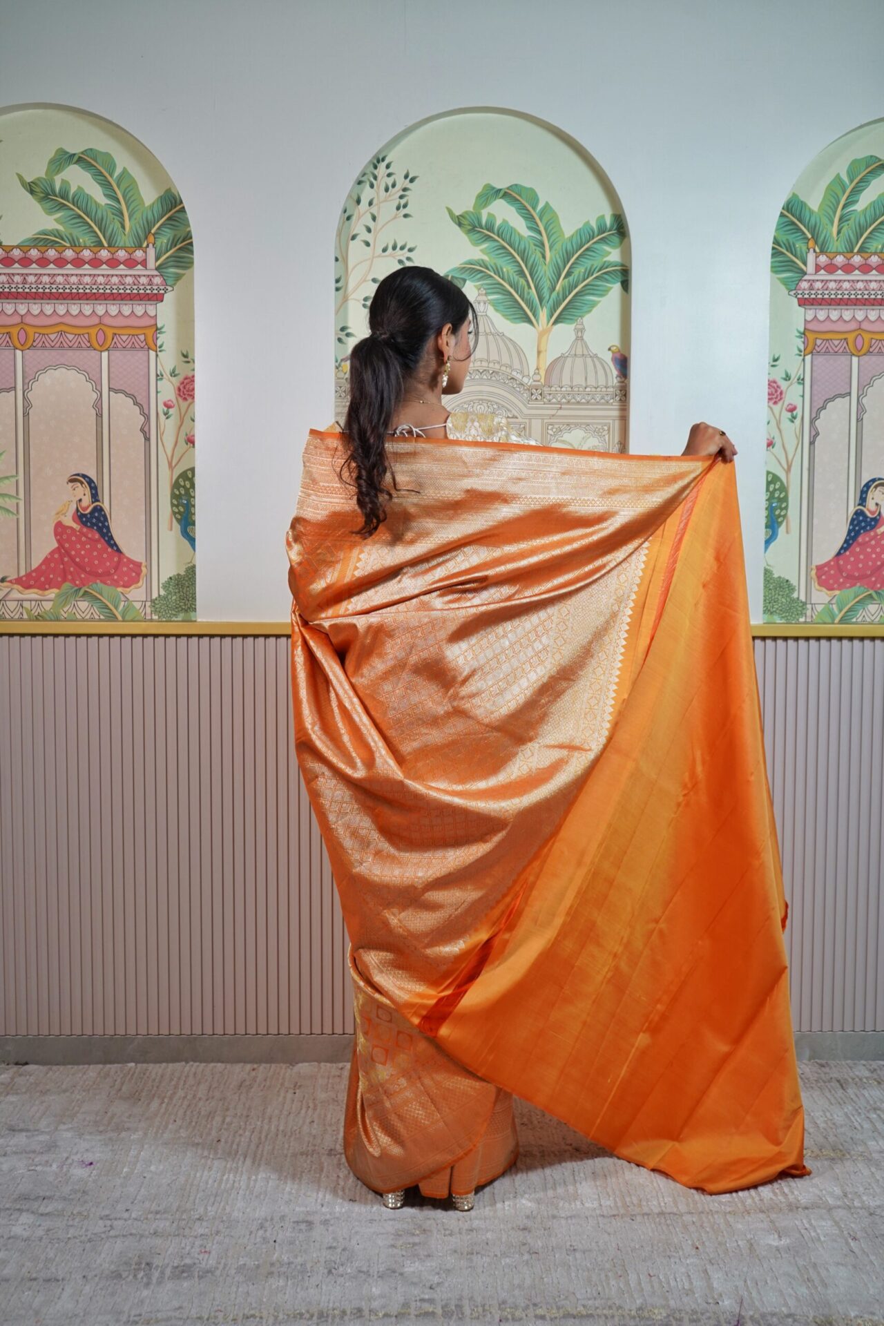 Orange Kanjeevaram Saree