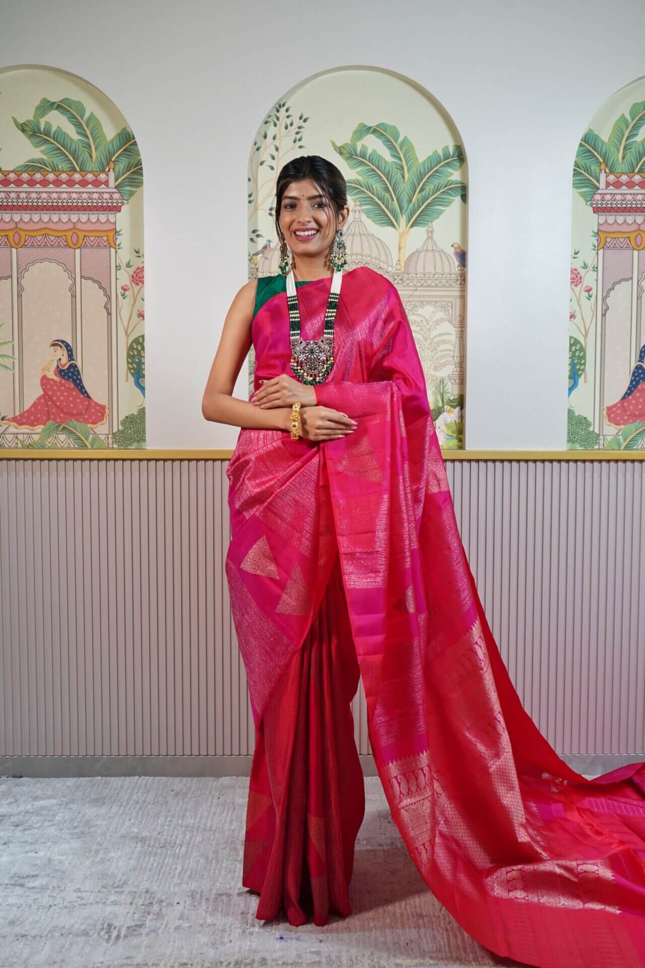 Pink Kanjeevaram Saree