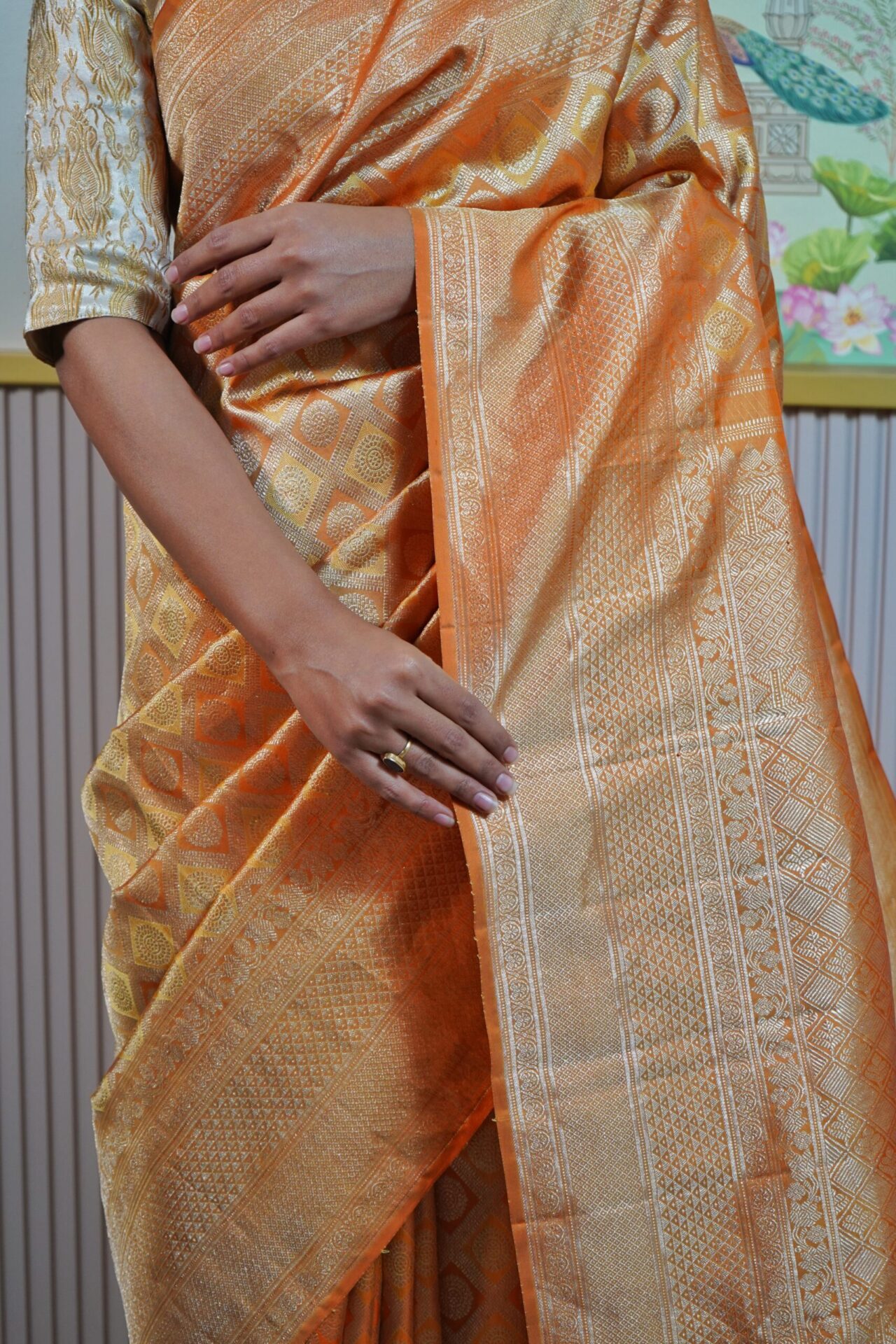 Orange Kanjeevaram Saree