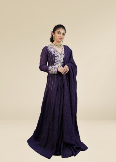 Dark Purple Anarkali Gown