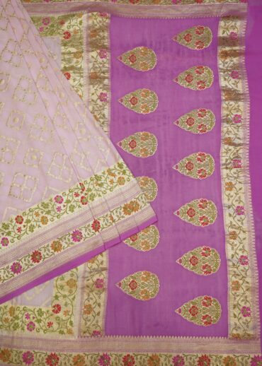 BABY PINK  KHADDI  GEORGETTE SAREE
