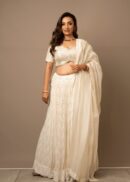WHITE INDO WESTERN  LEHENGA