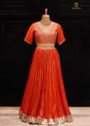 HOT ORANGE  LEHENGA