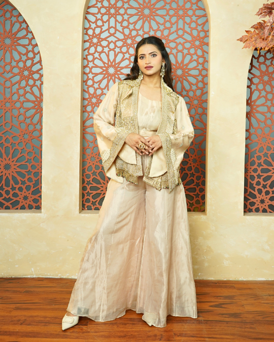 GOLDEN TISSUE JACKET SET