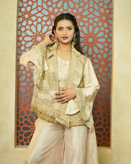GOLDEN TISSUE JACKET SET