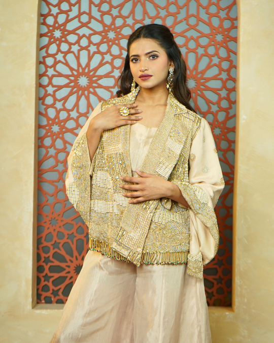 GOLDEN TISSUE JACKET SET