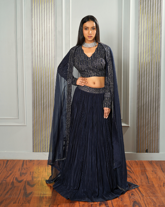 NAVY BLUE LEHENGA SET