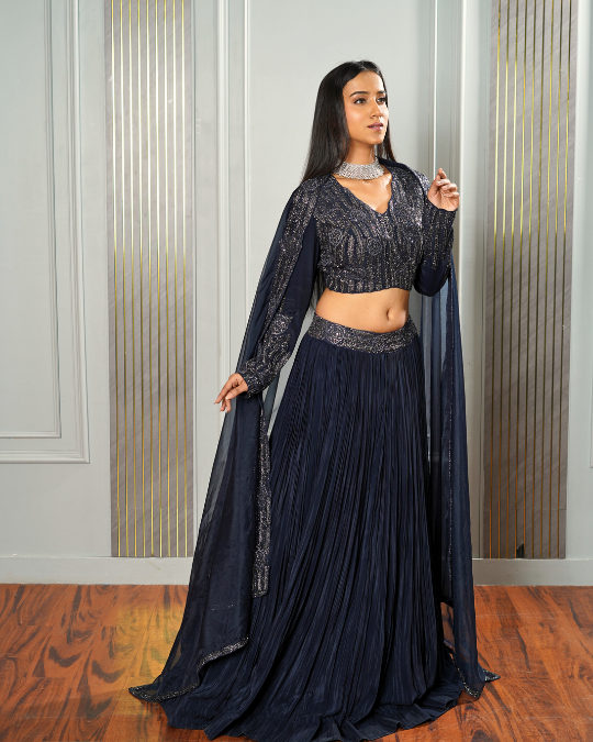 NAVY BLUE LEHENGA SET