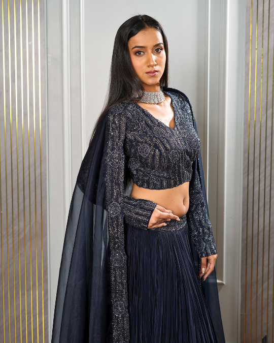 NAVY BLUE LEHENGA SET