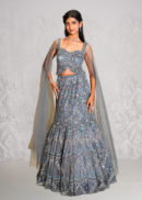 Grey fishcut lehenga set