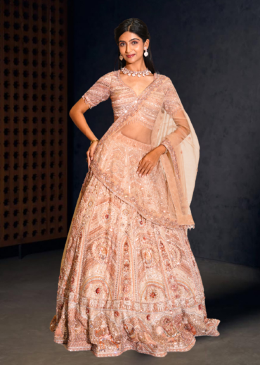 Onion pink bridal lehenga set