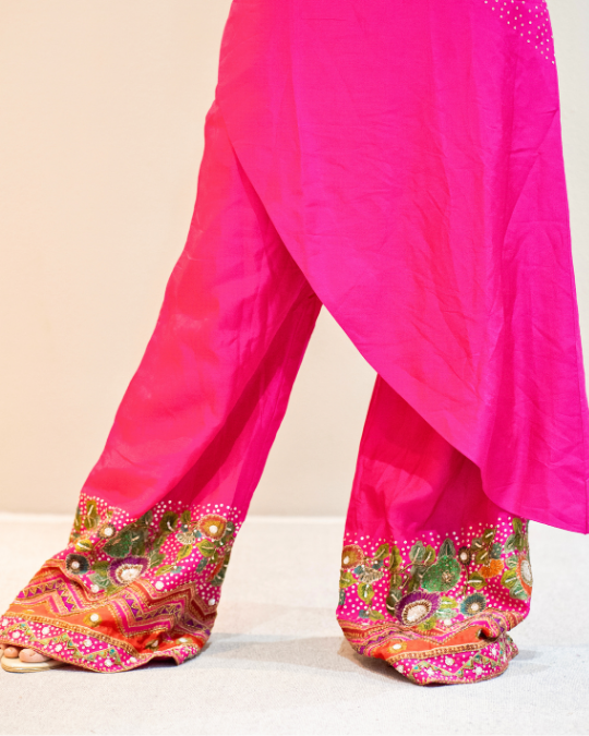 Fuchsia pink tunic palazzo set