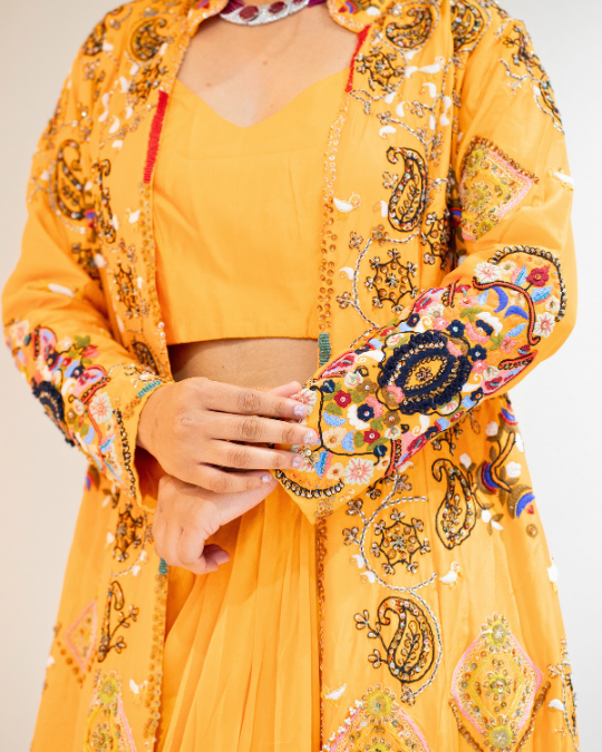 Bright yellow jacket set