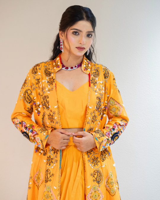 Bright yellow jacket set