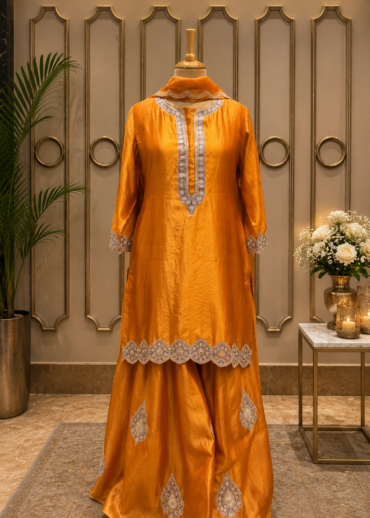 Saffron Radiance Sharara Set