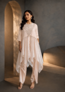 Blush  peach Cascade Drape Co-ord Set