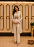 Pearl Whisper Embroidered Jacket Set