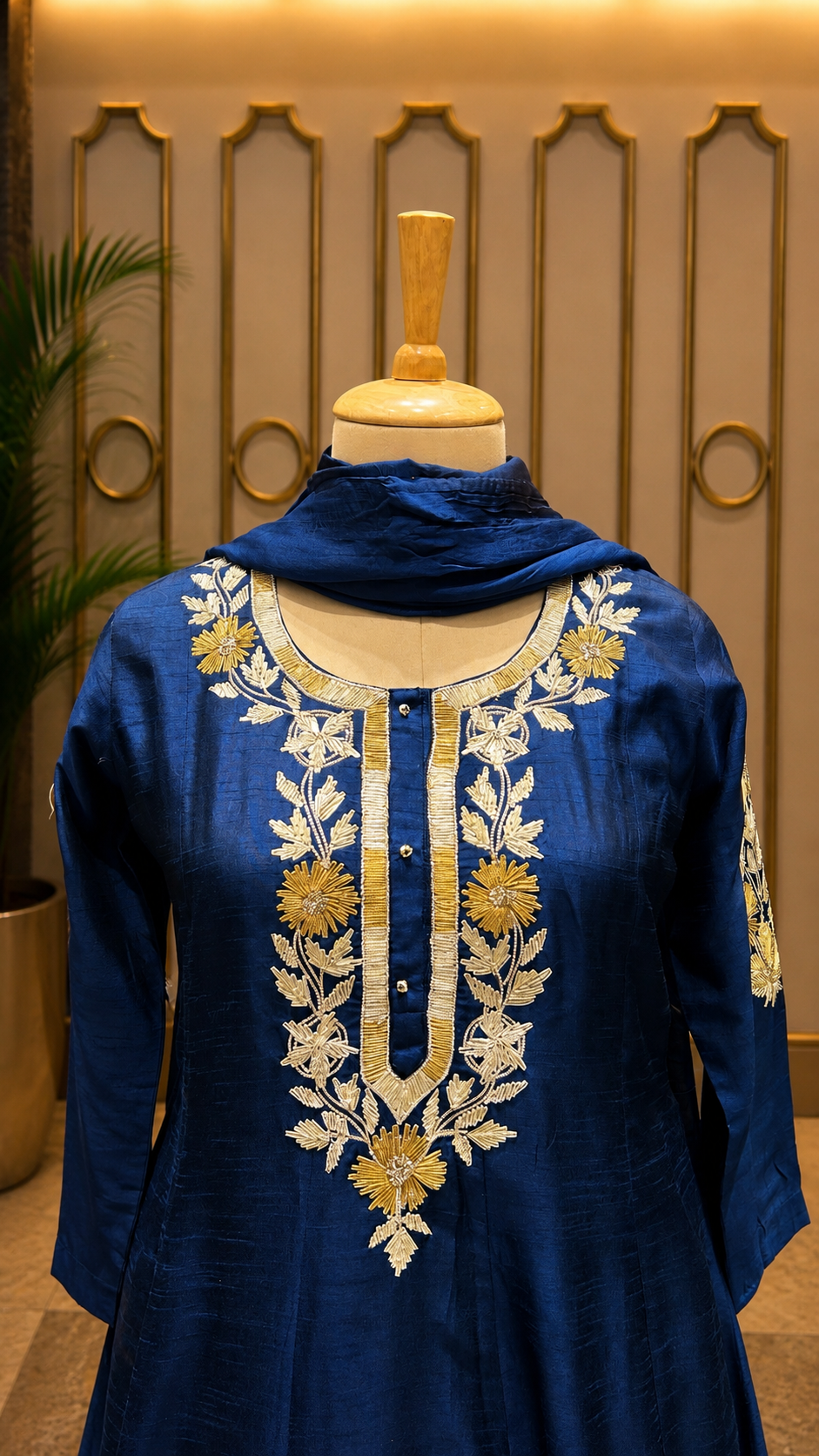 Anarkali Set with Straight Pants & Dupatta