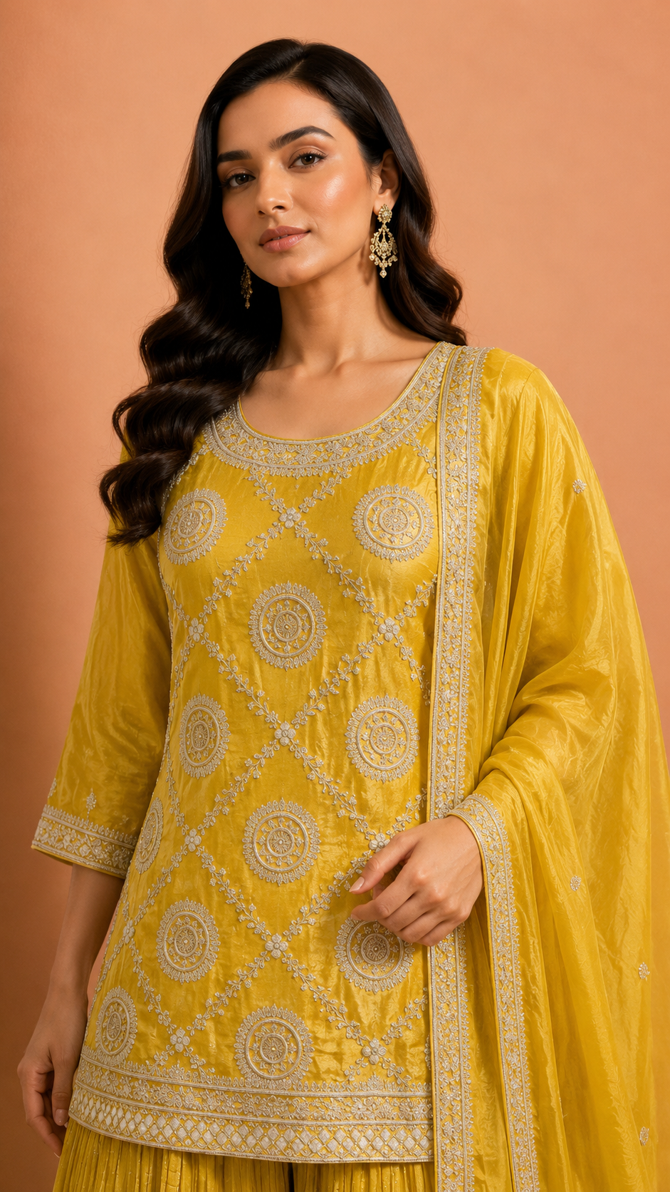 Sunlit Gold Kurta with skirt Set