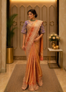 Peach Blossom Heritage Tissue Kanjeevaram Saree